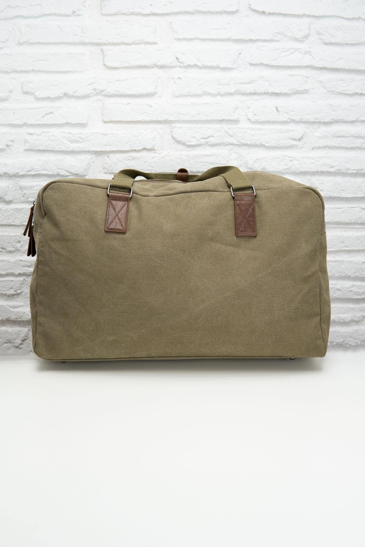 Khaki messenger bag with patches - Image n°5