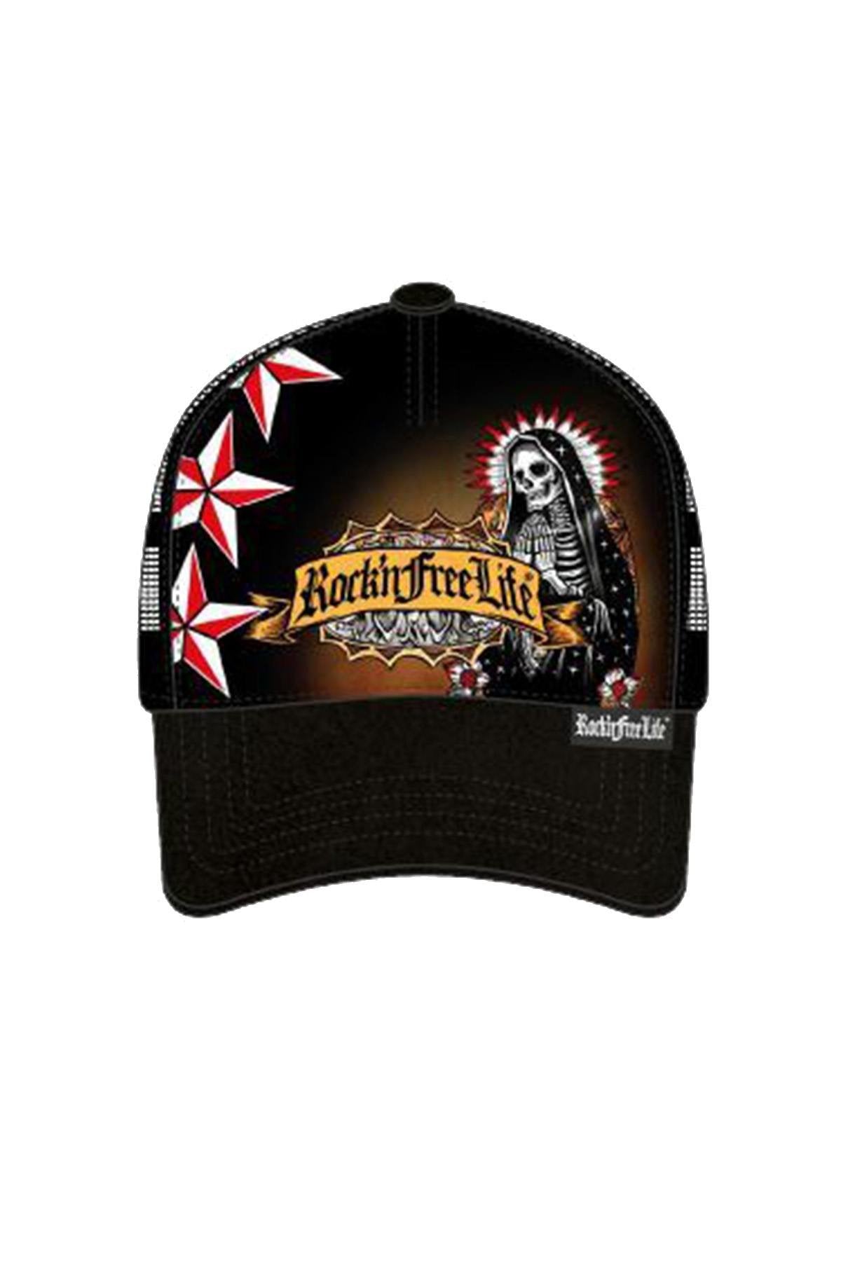 Black rock'n'roll trucker cap - Image n°1