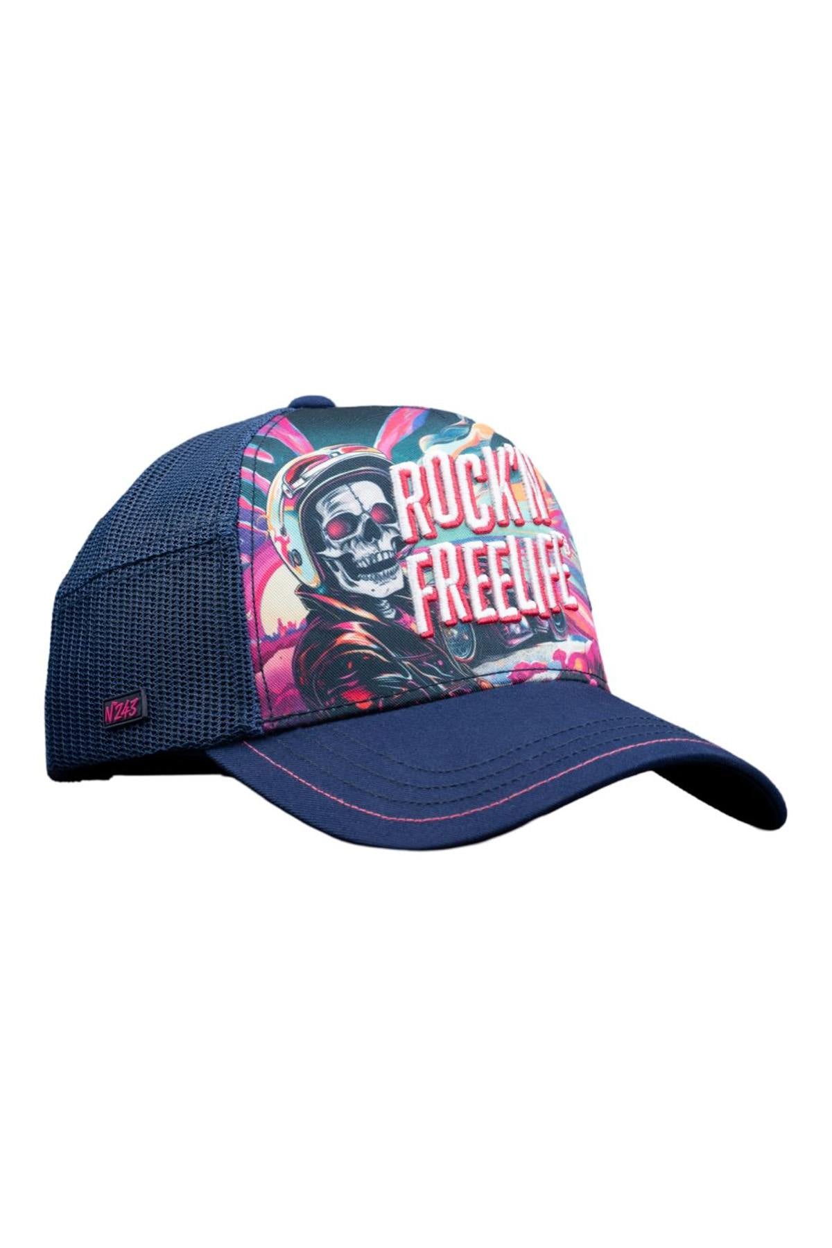Blue and pink rider trucker cap - Image n°1