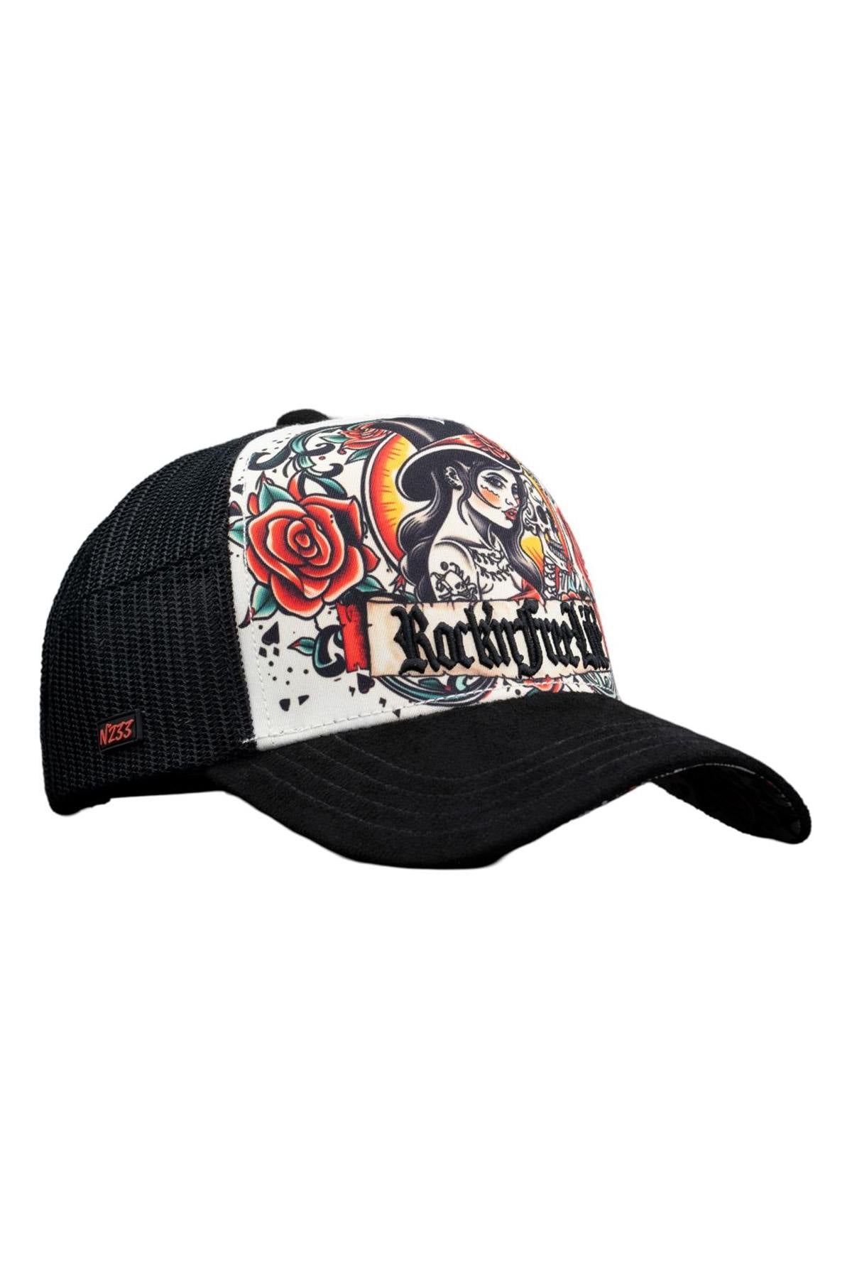 Tattoo pattern trucker cap - Image n°1
