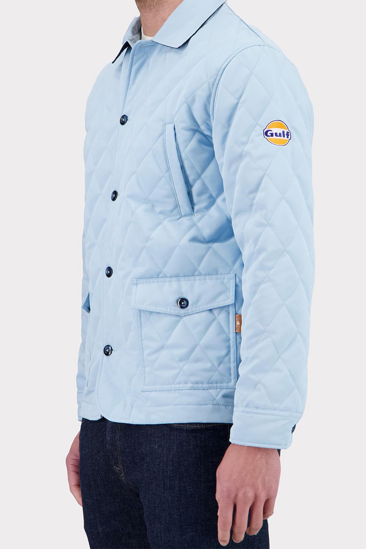 Gulf light blue textile quilted jacket - Image n°2
