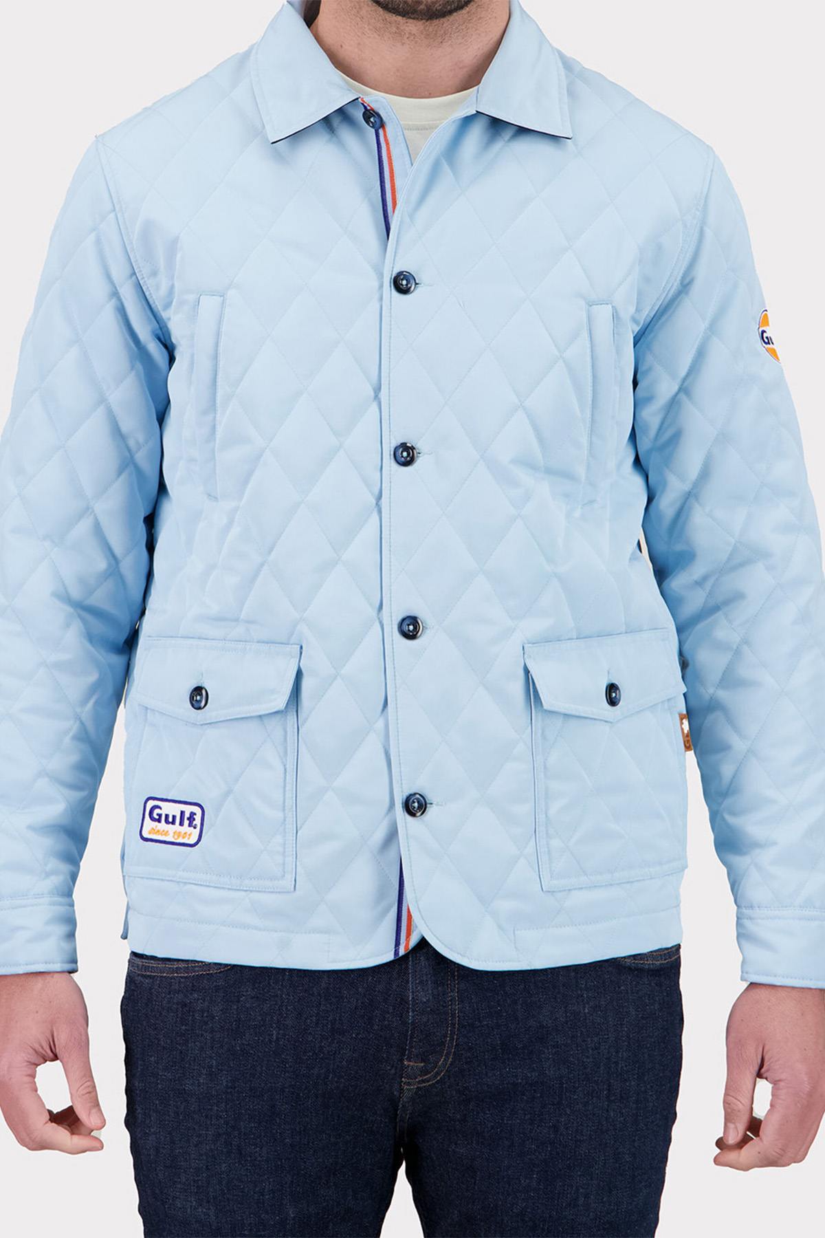 Gulf light blue textile quilted jacket - Image n°1