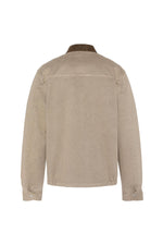 Worker jacket with shirt collar in taupe-colored cotton - Image n°7