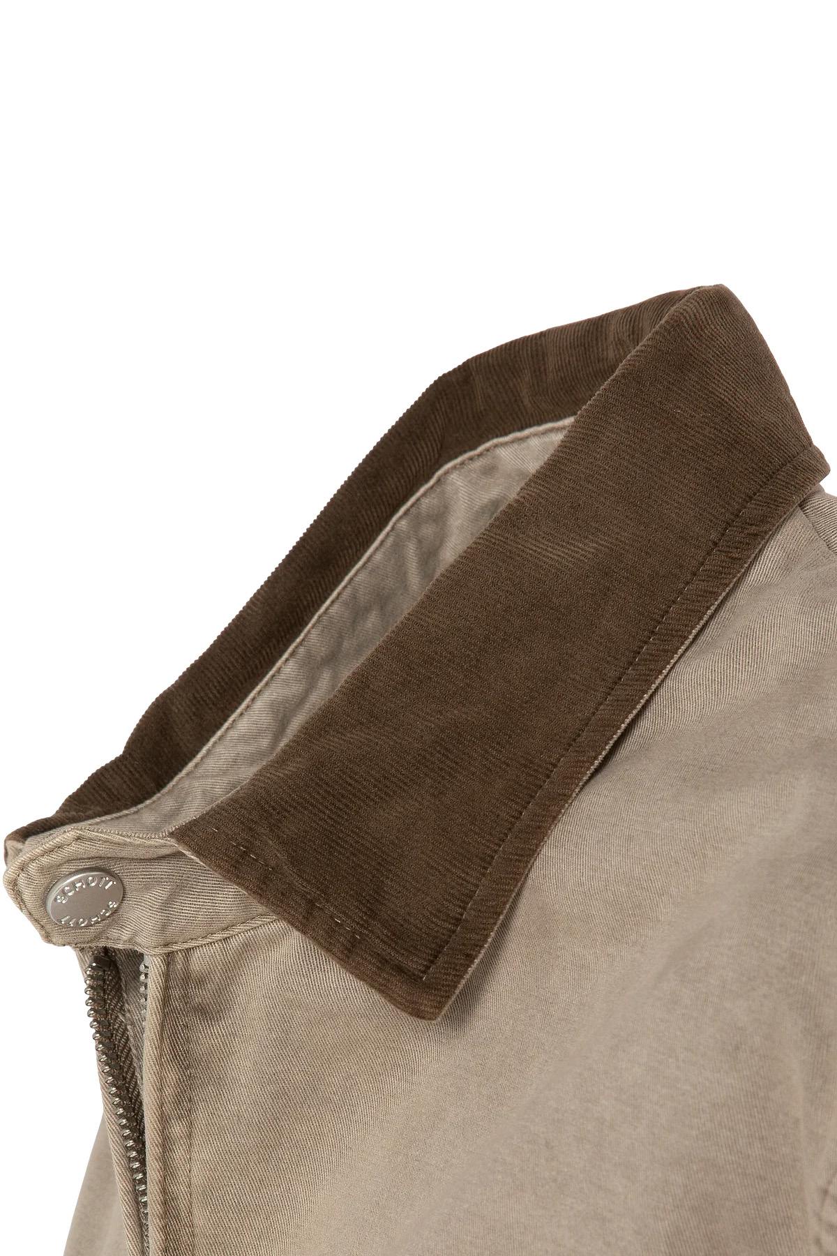 Worker jacket with shirt collar in taupe-colored cotton - Image n°8
