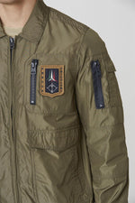 Military green polyester shirt collar jacket - Image n°2