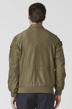 Military green polyester shirt collar jacket - Image n°3