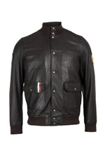 Timeless maroon sheepskin jacket, soft and lightweight for riders. - Image n°13