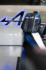 Alpine navy blue leather backpack - Image n°5