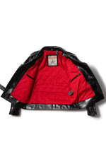 Black vegetable-tanned cowhide leather biker jacket - Image n°7