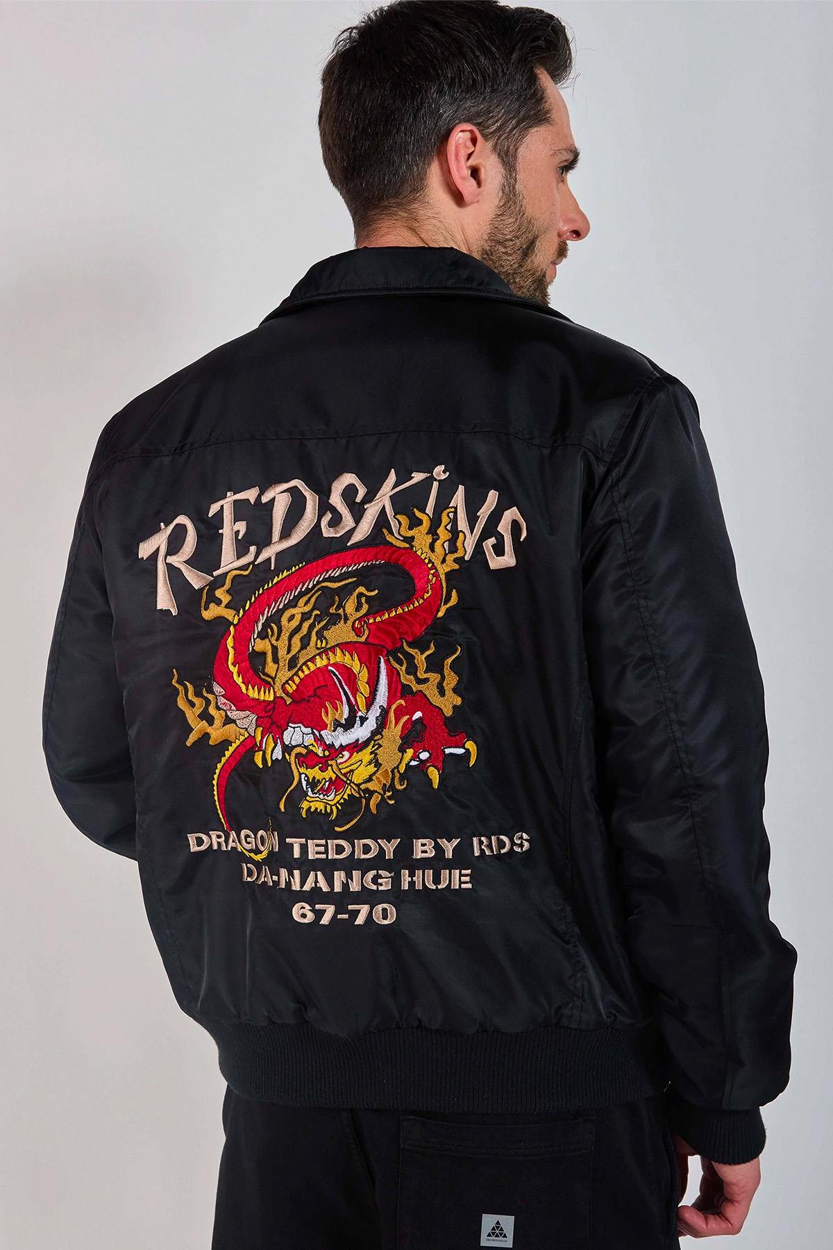 Black teddy jacket with Japanese-inspired shirt collar - Image n°2