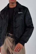 Black teddy jacket with Japanese-inspired shirt collar - Image n°7