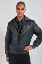 Khaki teddy jacket with Japanese-inspired shirt collar - Image n°3