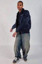 Navy blue teddy jacket with Japanese-inspired shirt collar - Image n°10