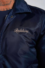 Navy blue teddy jacket with Japanese-inspired shirt collar - Image n°8