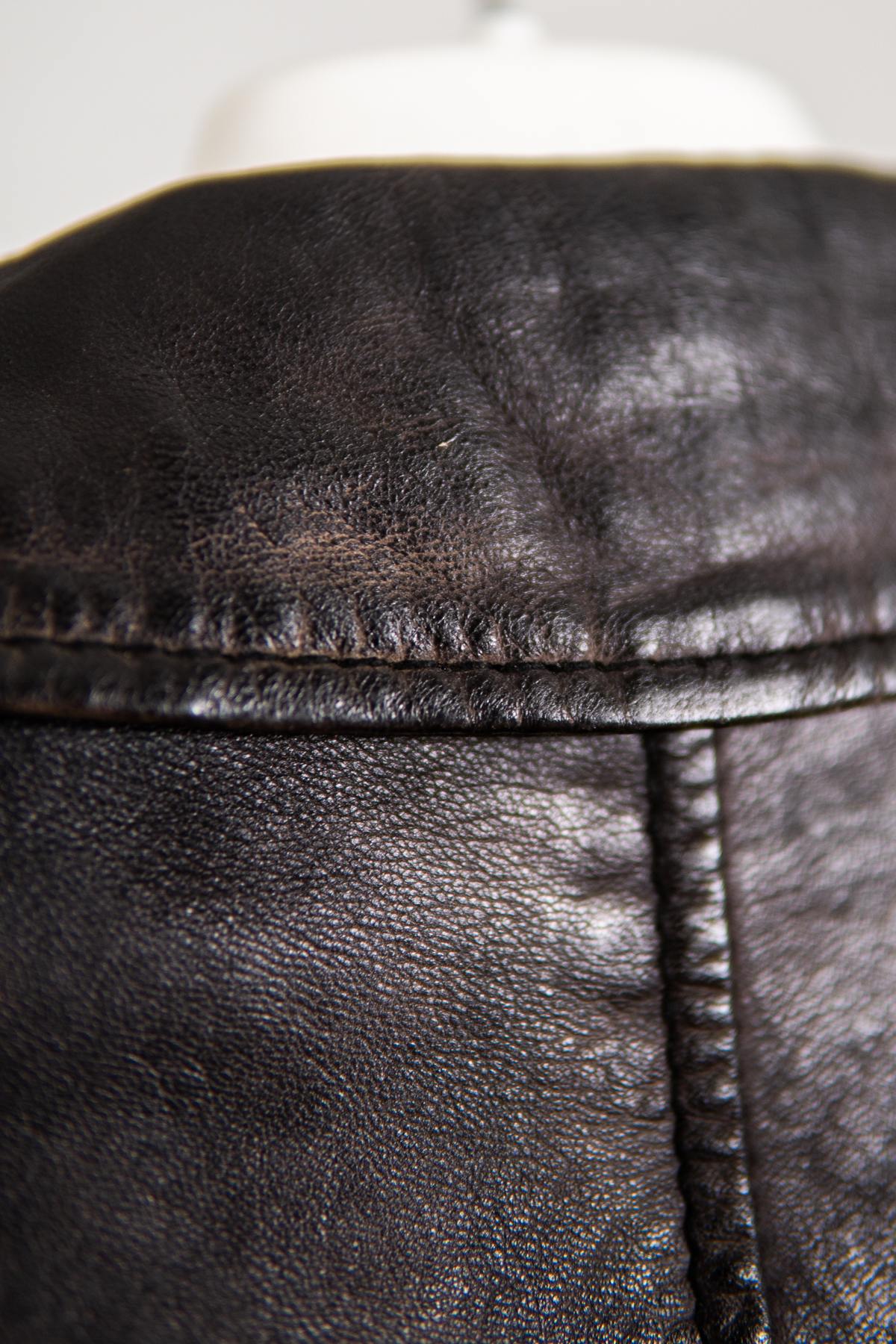 Men's black leather Biker Jacket - Image n°3