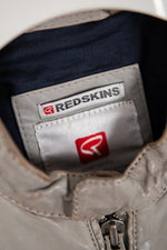 Men's gray leather racing jacket - Image n°4