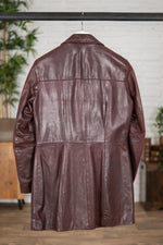  Women's burgundy buffalo leather blazer - Image n°2