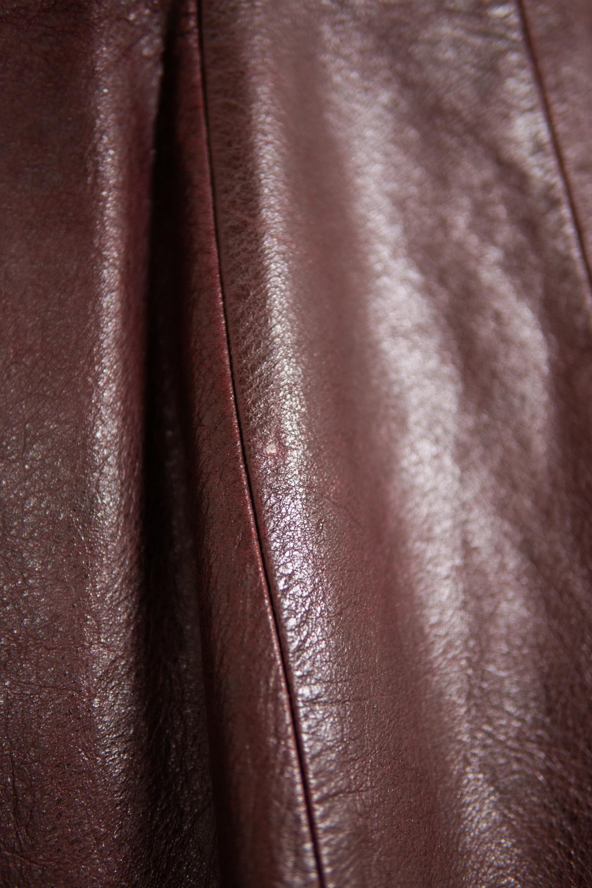  Women's burgundy buffalo leather blazer - Image n°4