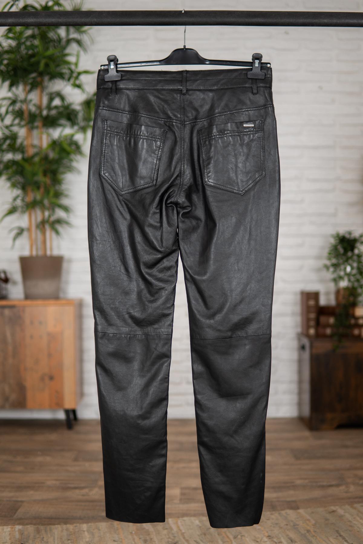 Men's black leather pants - Image n°2
