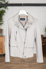 Women’s aged white Biker Jacket - Image n°1