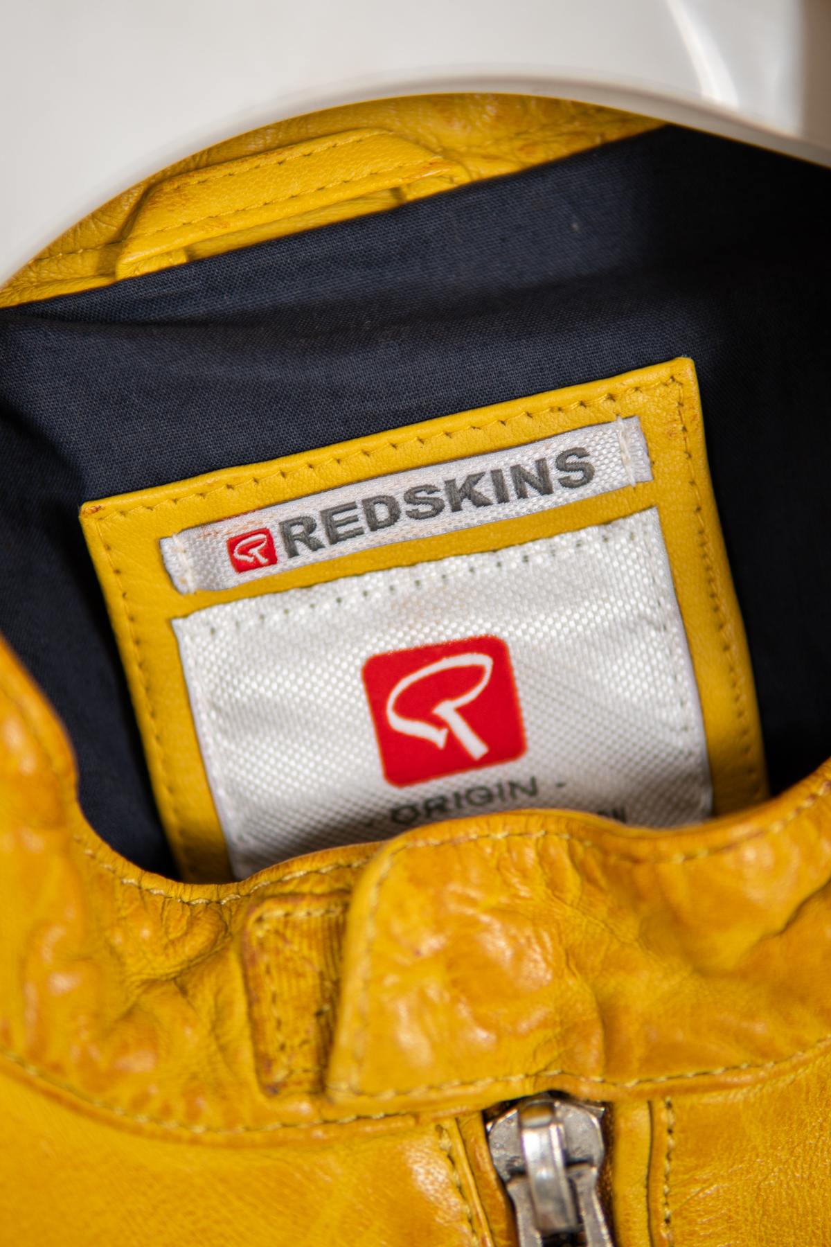 Men's yellow motorcycle-style jacket - Image n°2