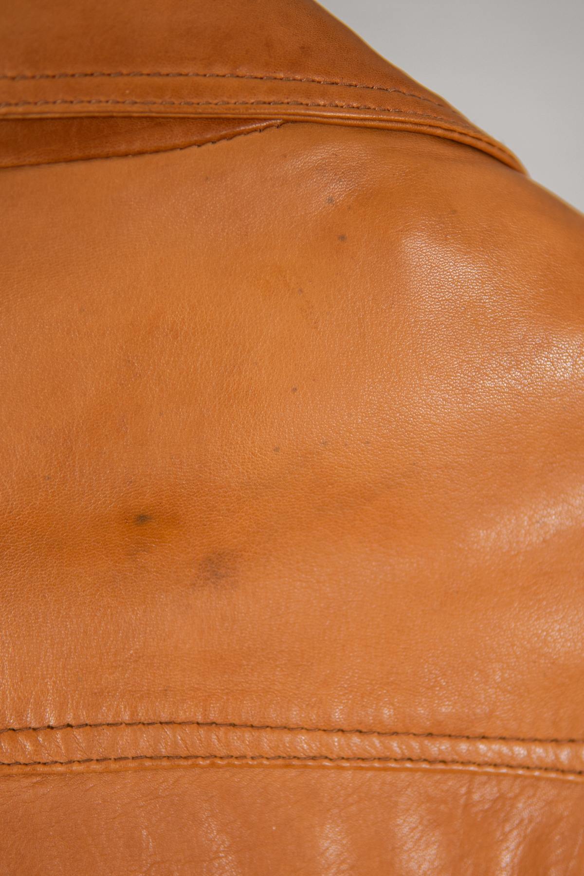 Women's Biker Jacket in cognac lambskin - Image n°4
