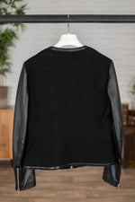Black dual material jacket VINT00090 - Image n°2
