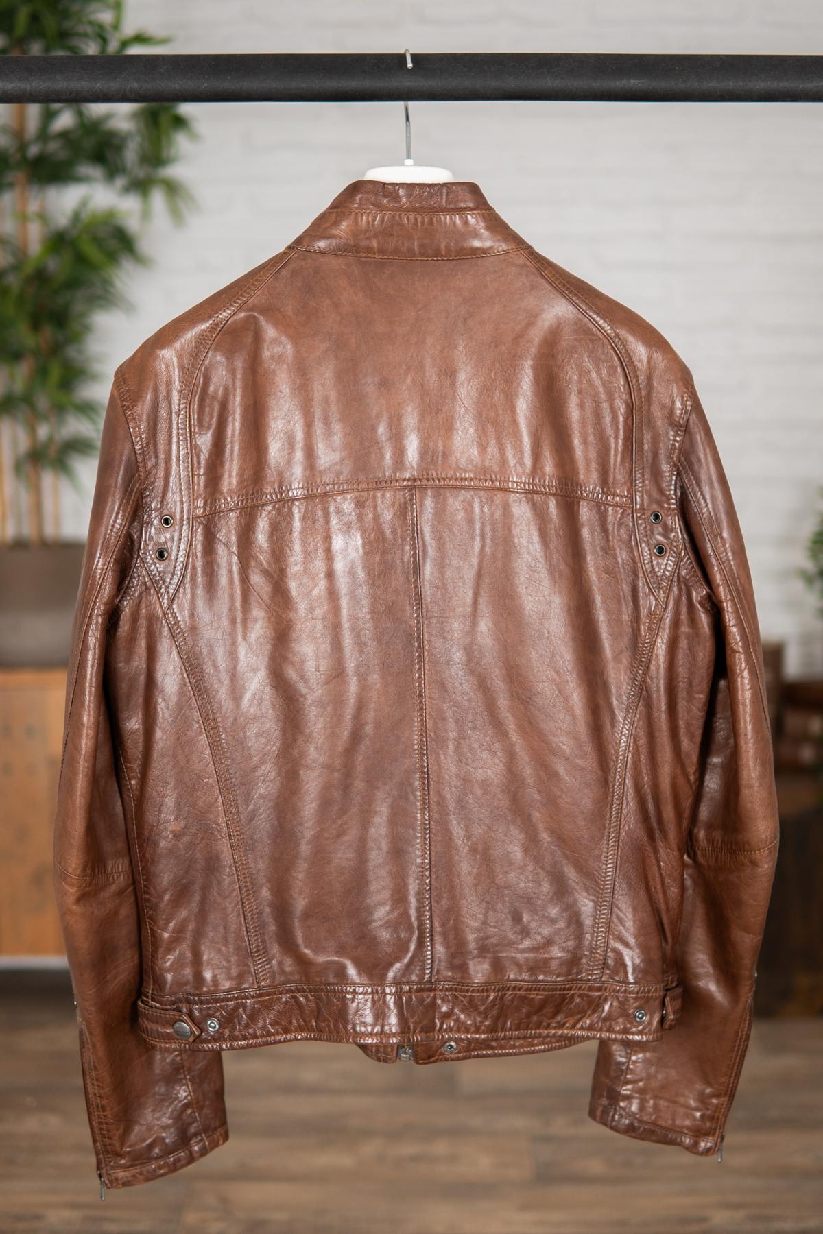 Slim fit biker collar jacket - Image n°2