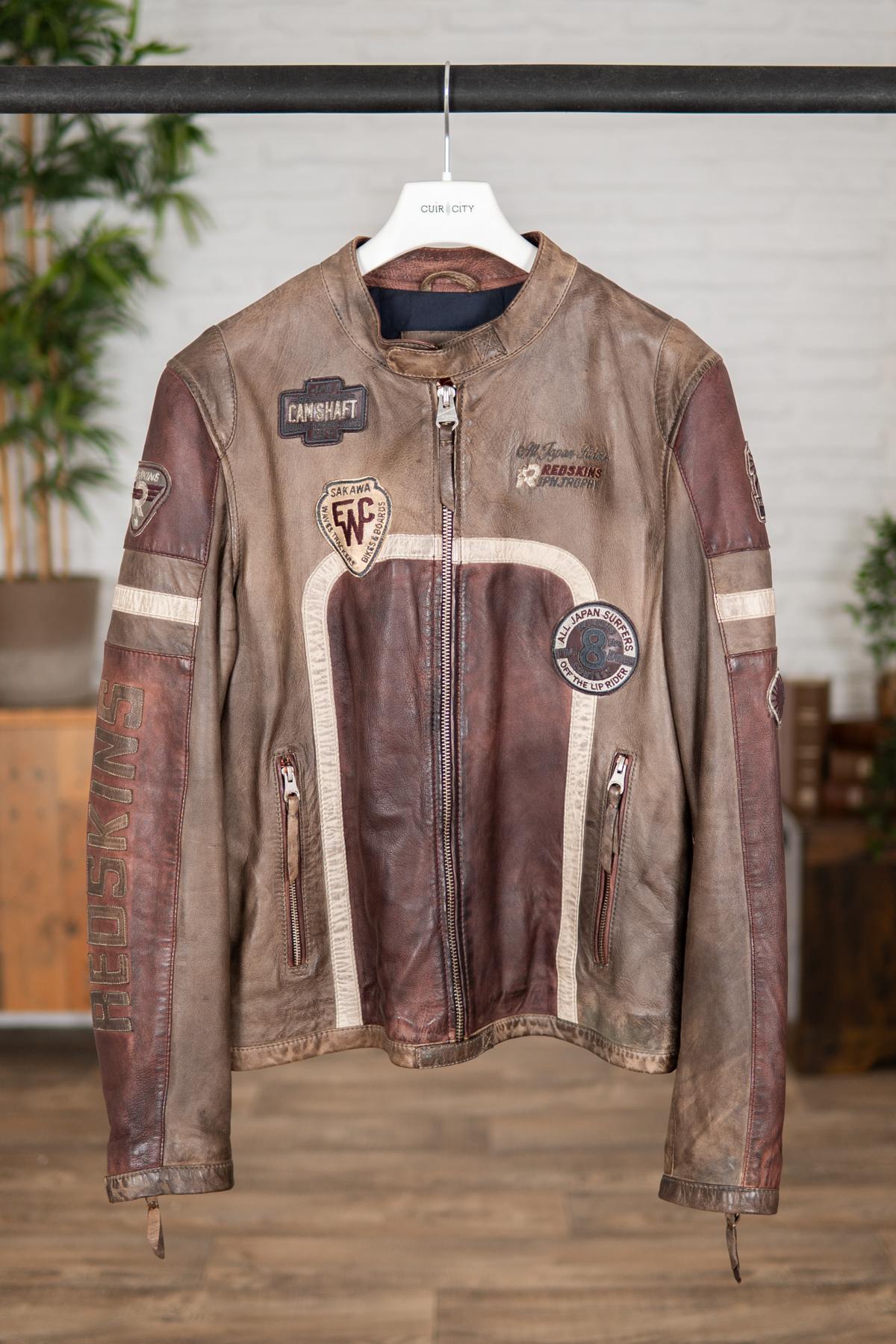 Retro effect biker style jacket - Image n°1