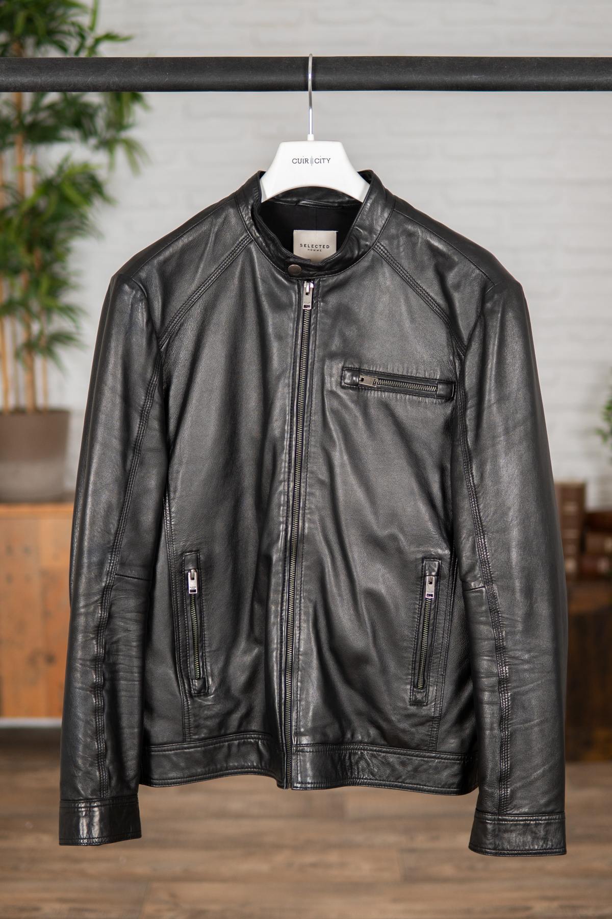 Classic sheepskin leather jacket - Image n°1