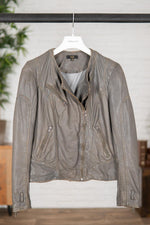 Aged gray perf style jacket - Image n°1
