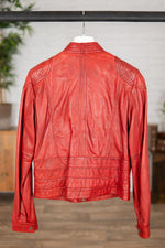 Red biker collar jacket - Image n°3
