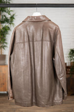 Thick chestnut-colored cowhide coat - Image n°3