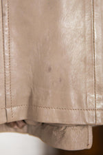 Women's beige leather jacket - Image n°3
