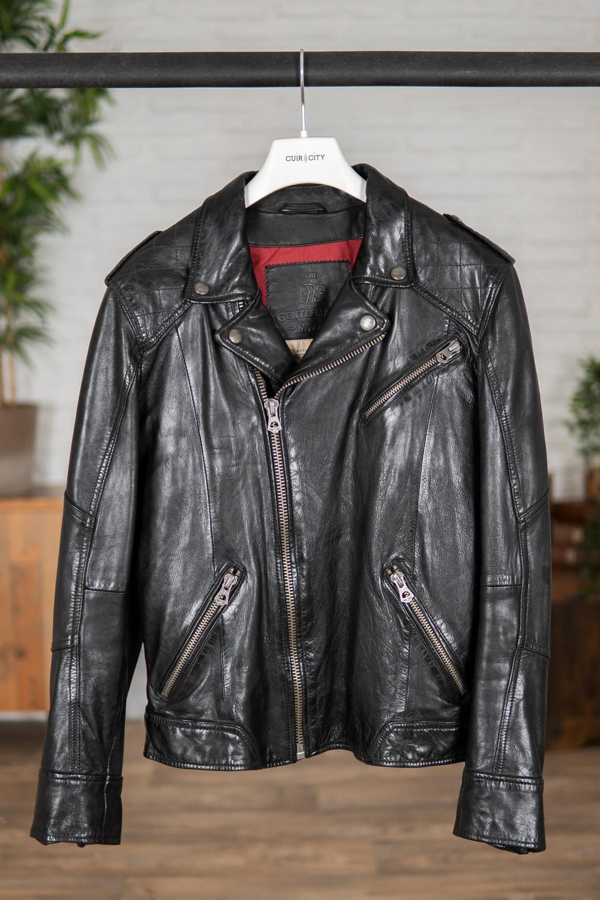 Biker Jacket for Men with stitching - Image n°1