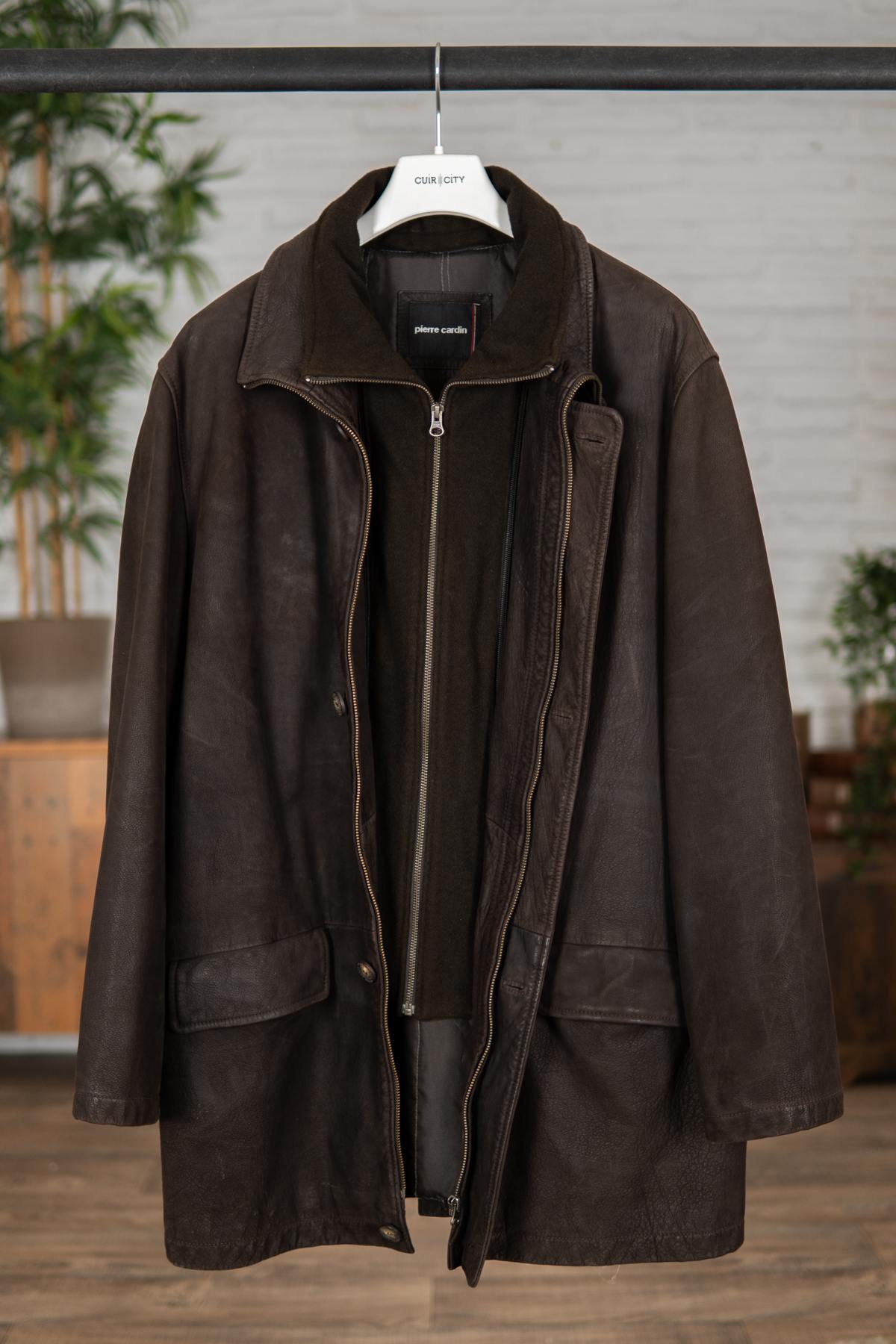 Men's buffalo leather overcoat - Image n°1