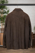 Brown mid-length nubuck jacket - Image n°2