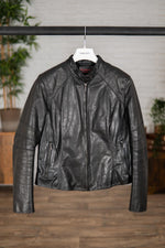 Women's black buffalo leather jacket - Image n°1