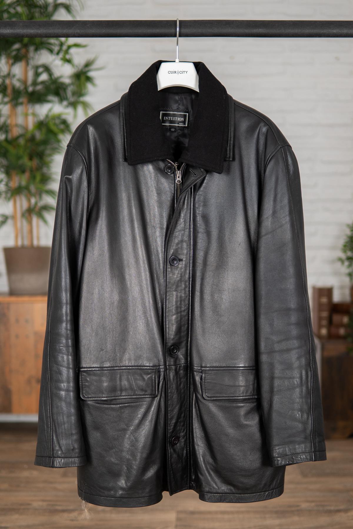 Black lambskin coat - Image n°1