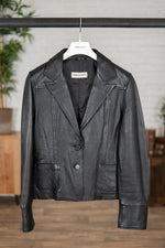 Short blazer for women in lambskin - Image n°1