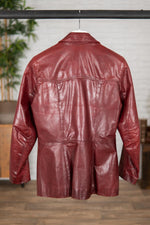 Red buffalo leather jacket for women - Image n°5
