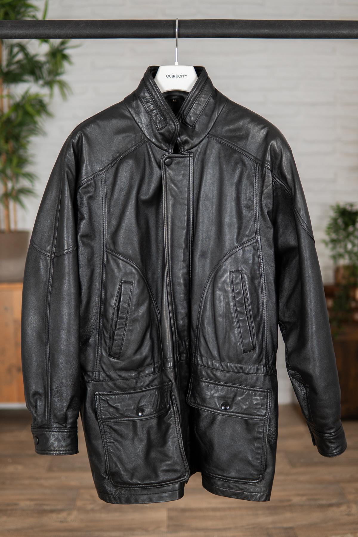 Men's vintage leather coat - Image n°1