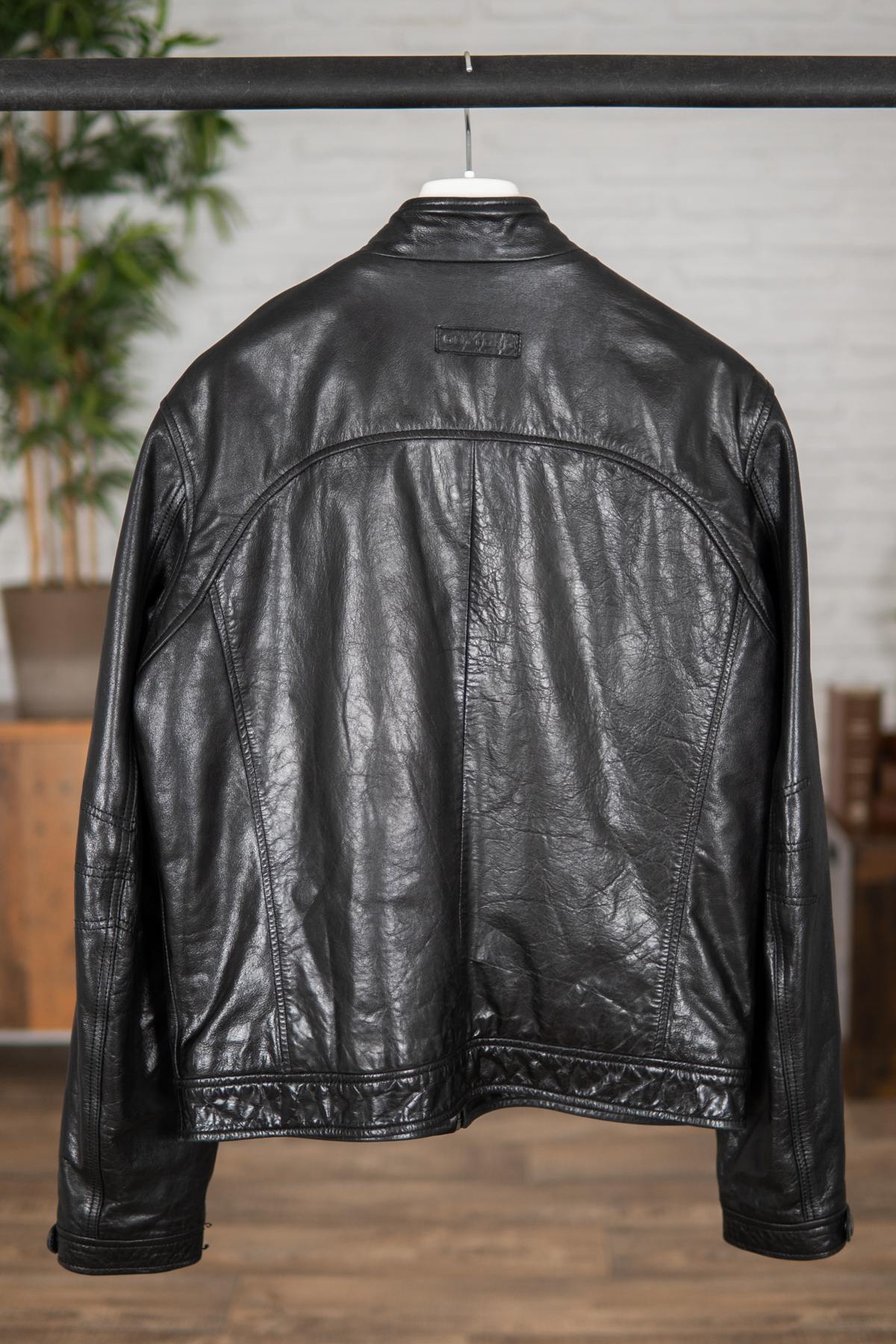 Biker-style buffalo leather jacket - Image n°3