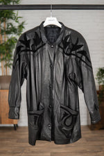 Women's Vintage Leather Coat - Image n°1