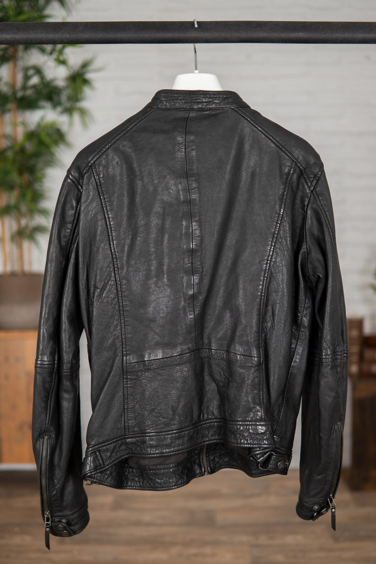 Skinny fit leather jacket for Men - Image n°2