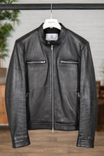 Fitted sheepskin leather jacket - Image n°1