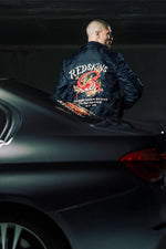 Navy blue teddy jacket with Japanese-inspired shirt collar - Image n°2