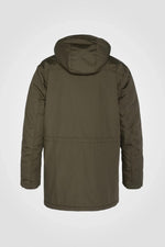 Long dark khaki parka with sherpa lining - Image n°8