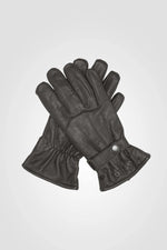 Brown buffalo leather snap gloves - Image n°1