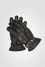 Black buffalo leather snap gloves - Image n°2